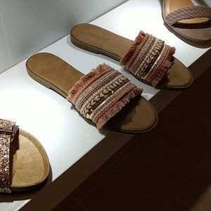 Boho style slide sandals